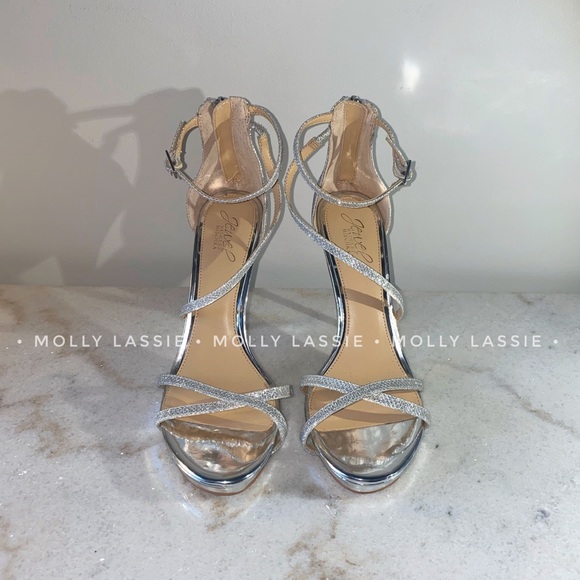 Galen Strappy Platform Sandal JEWEL BADGLEY MISCHKA Silver Glitter - Picture 9 of 14